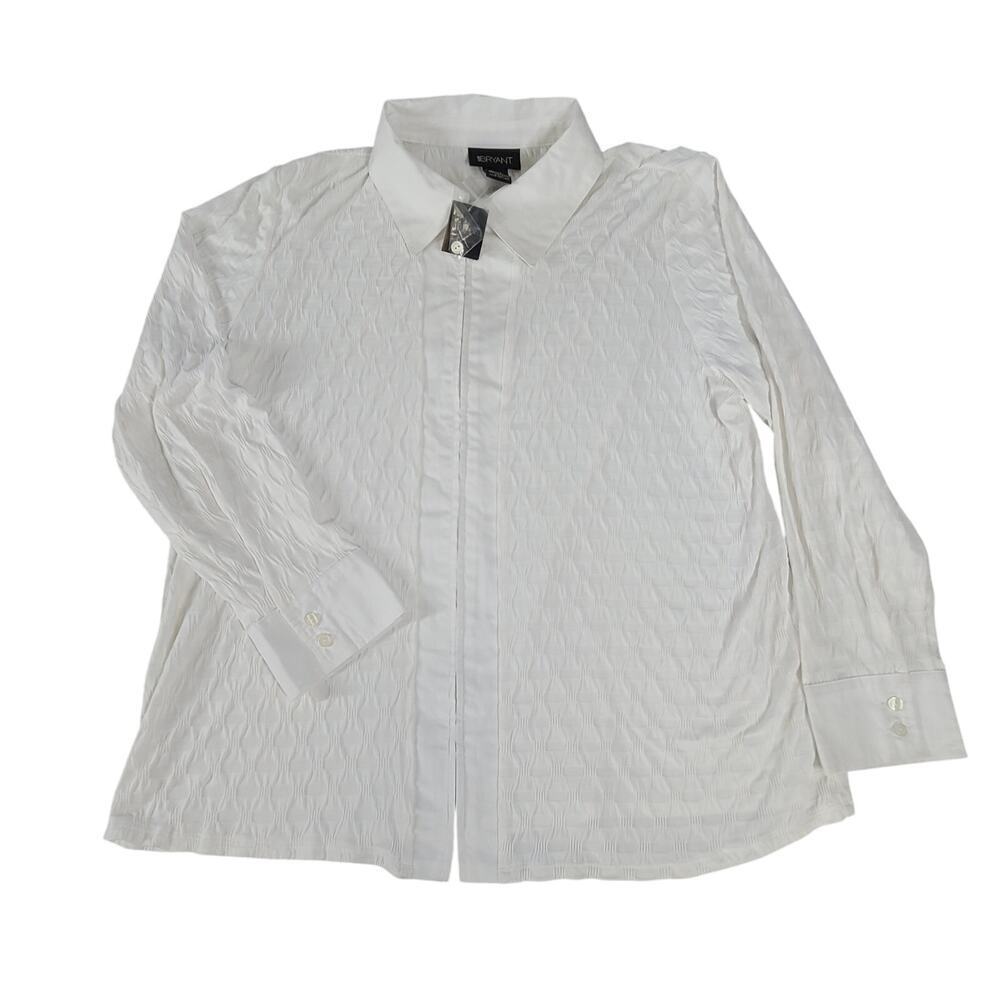 Lane Bryant women's design blouse white NWT Sz 18/20 Office career church formal - Picture 5 of 9